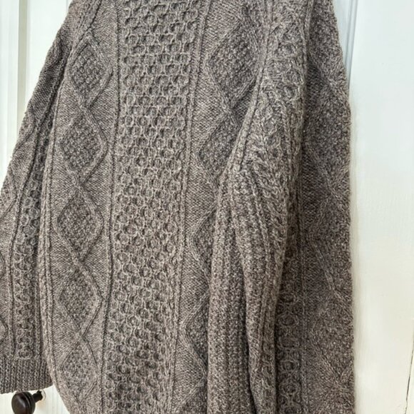 Gray Irish Cable Knit Women's Sweater - Picture 4 of 4